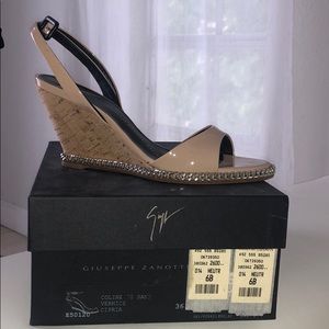 Giuseppe Zanotti 3.5" cork wedge heel.